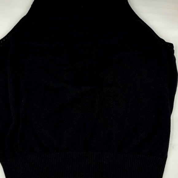 Crochet Trim Sweater Tank in Deep Black - Picture 1 of 7